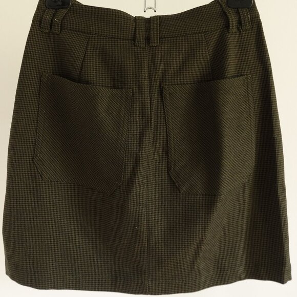 Twik Women's Olive Green Houndstooth Mini Skirt Size XS - Picture 6 of 10